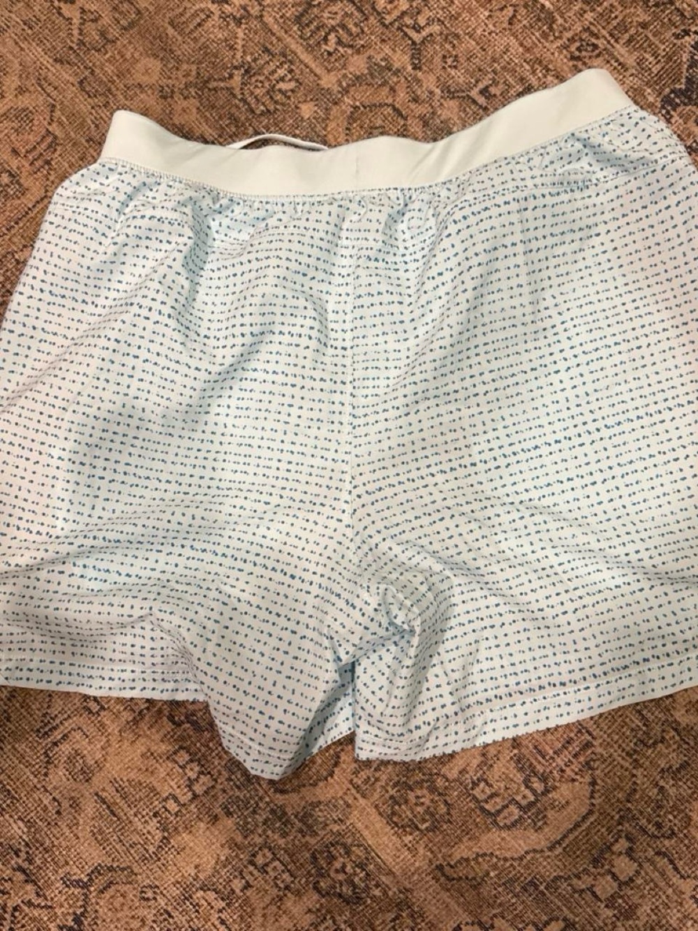 Men’s Light Blue Printed Cotton running Shorts